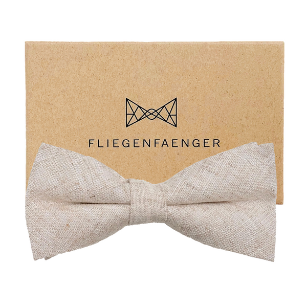 Fliege Beige Leinen Offwhite