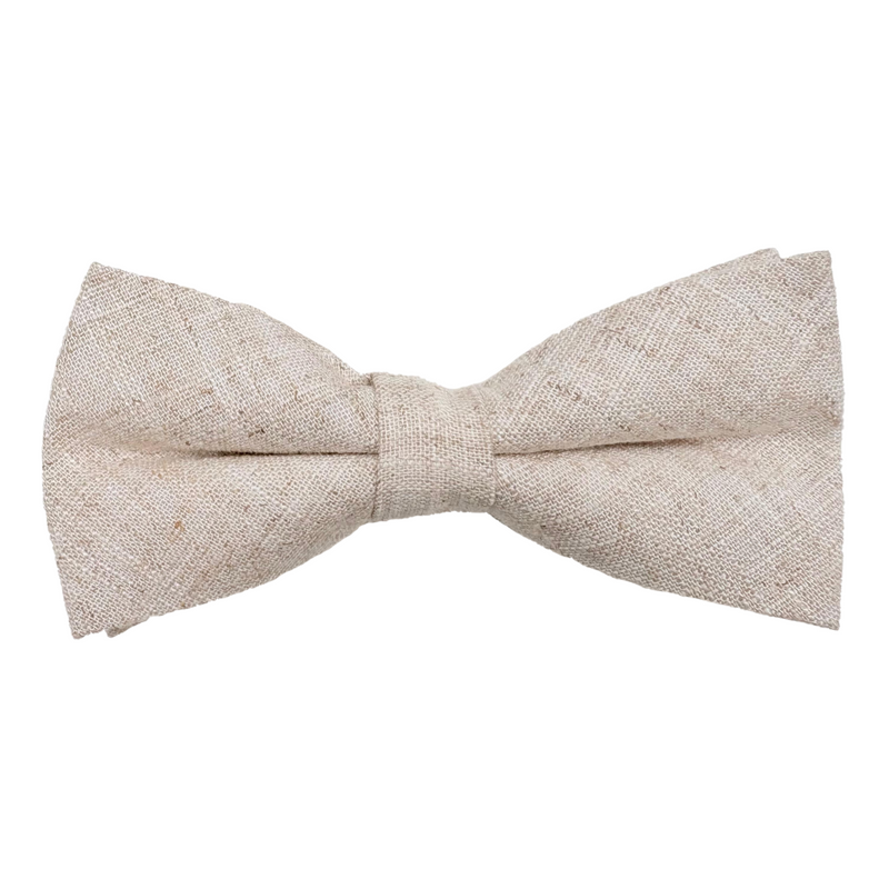 Fliege Beige Leinen Offwhite