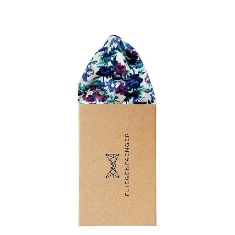 Set Komplett "Blume" Fliege Einstecktuch Socken