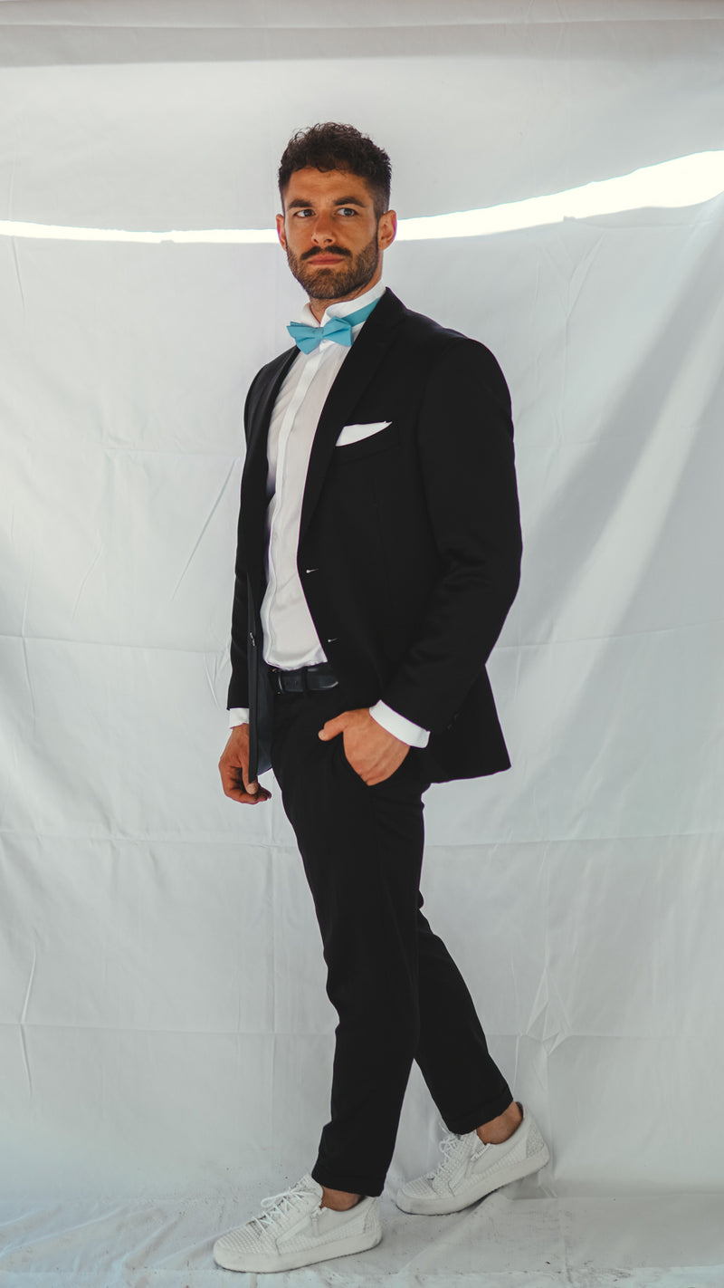fliege outfit anzug kaufen herren einstecktuch fliegenfaenger blau rot
