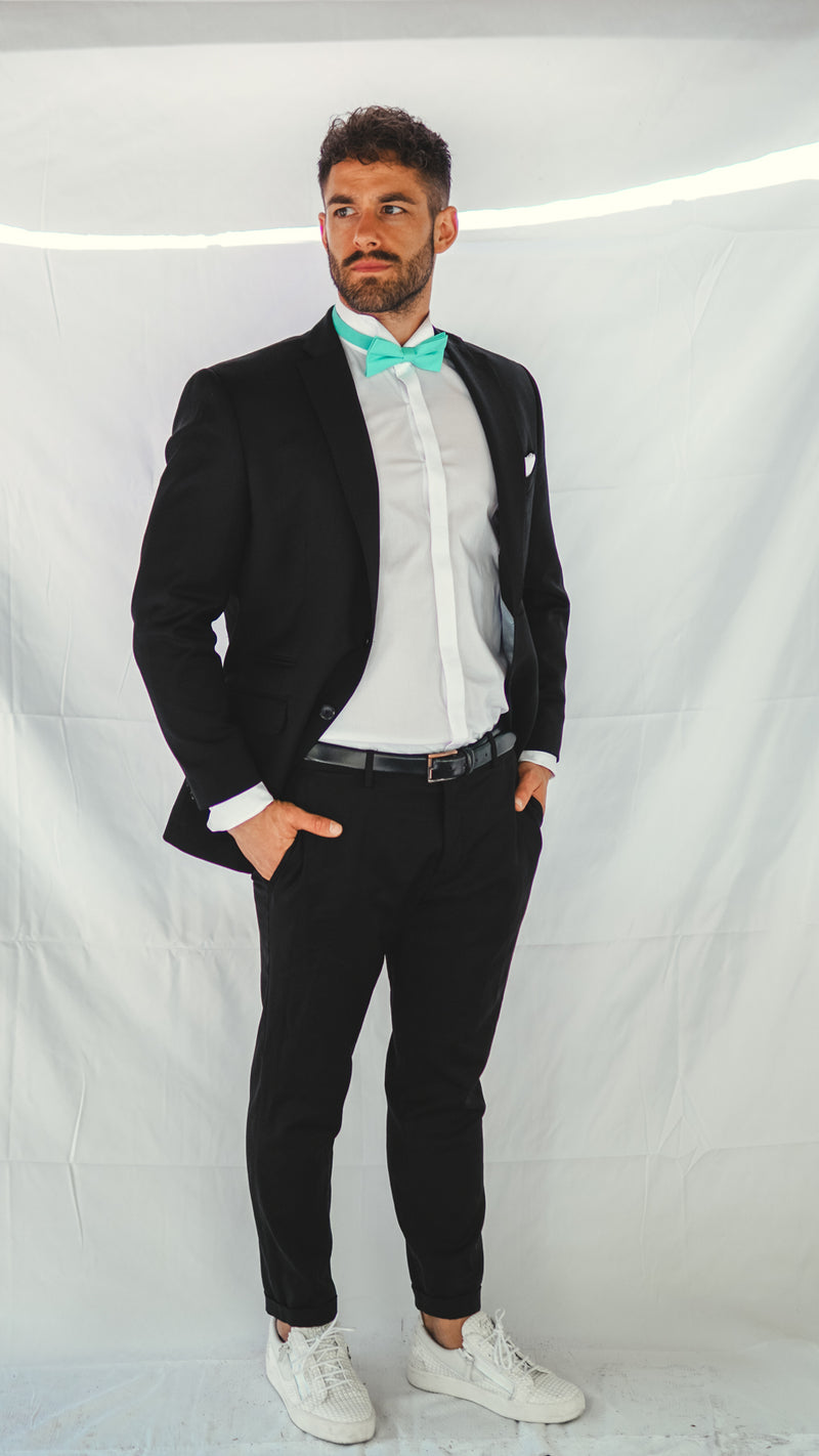 fliege outfit anzug kaufen herren einstecktuch fliegenfaenger blau rot