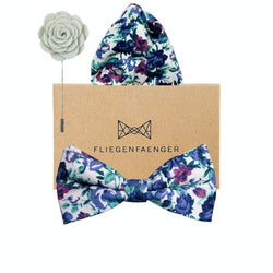 Set "Blume" Fliege Einstecktuch Boutonniere