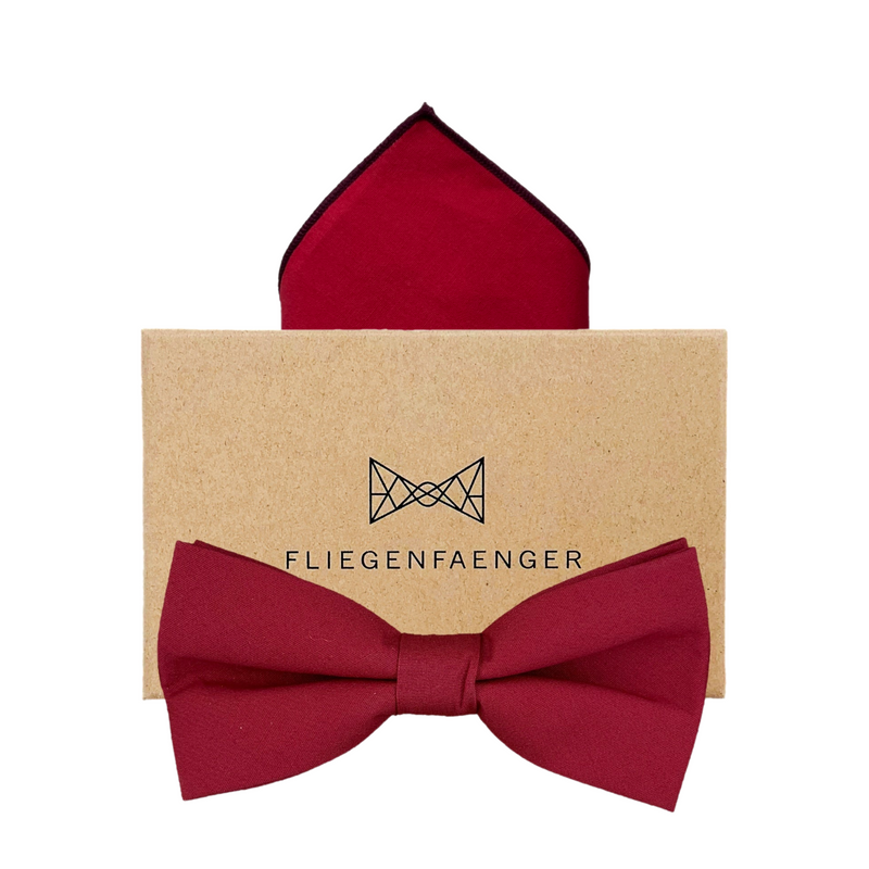 Set Fliege Einstecktuch Rot "Sweet Cherry"