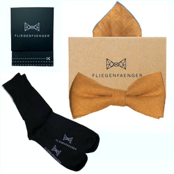 Set Komplett "Bastian" Fliege Socken Senf