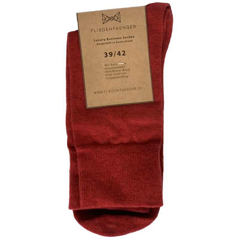 Anzug Socken Herren Bio Baumwolle Rot