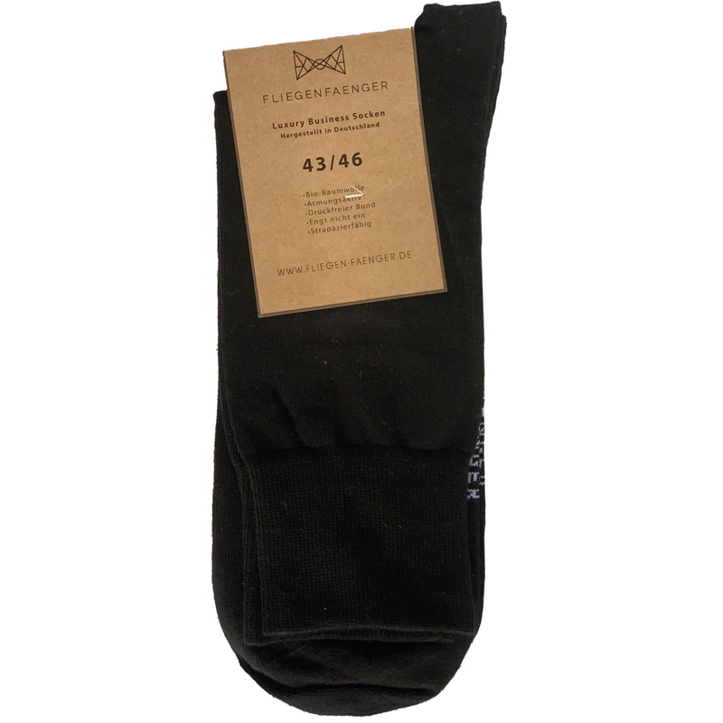 Anzug Socken Herren Bio Baumwolle Schwarz